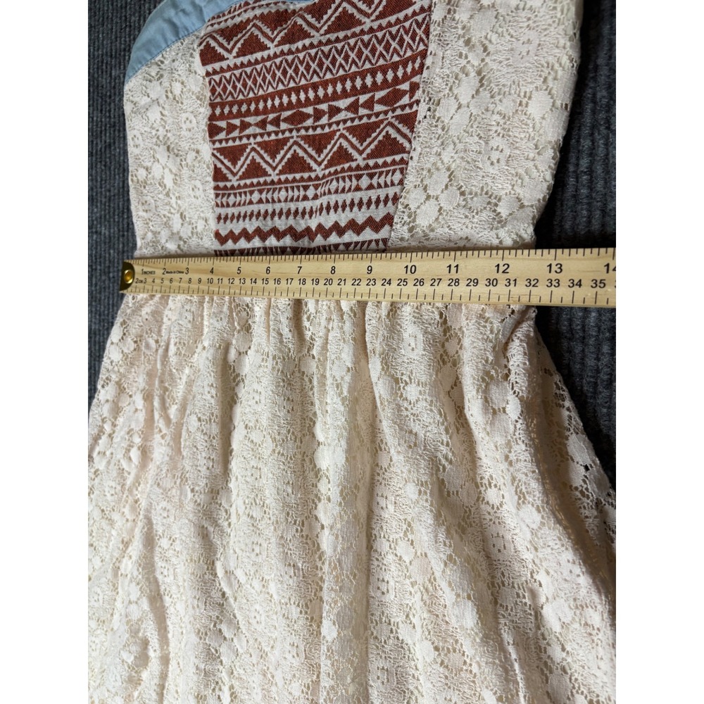 Anthro Flying Tomato Boho Lace Strapless MiniDress Crochet Coquette Cottagecore - Picture 4 of 6
